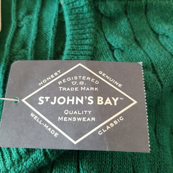 ST. JOHN'S BAY MIDIEVAL GREEN SOFT CREWNECK COMFY SOFT CABLE KNIT SWEATER XL - Picture 2 of 6